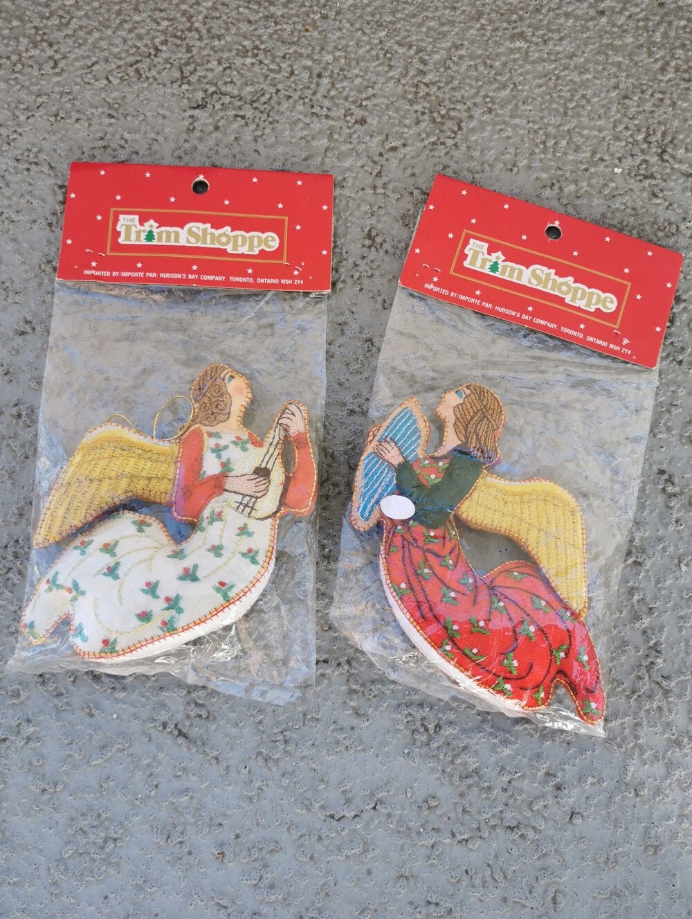 Vintage The Trim Shoppe Hudson's Bay Angel Ornaments NIP Set of 2